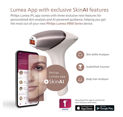 Philips Lumea IPL 9900 Series
IPL hair removal device with SenseIQ for face & body