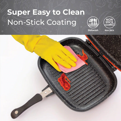 Muller kitchen Die-Cast Aluminum Double Grill Pan – 32cm