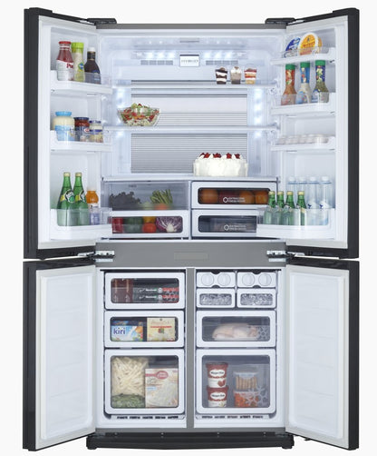 SHARP Refrigerator Inverter Digital No Frost 605 Liter Black SJ-FS87V-BK5/bk3